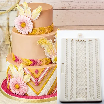 

1pcs Twist Rope Lace Cake Silicone Mold Fondant Mold Birthday Cake Decorating Tools Chocolate Gumpaste Mold K420