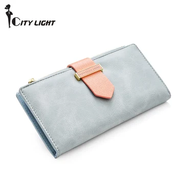 

Brand Women Wallet Long New Fashion Coin Purse Simple High capacity Two Fold Draw Purse Card Holder Female Wallets