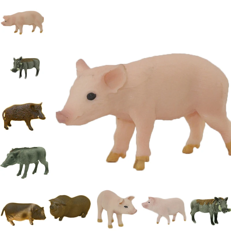 Пластиковая модель свинья животное модель детского подарка Реалистичная имитационная игрушка Статуэтка для украшения ПВХ портативный