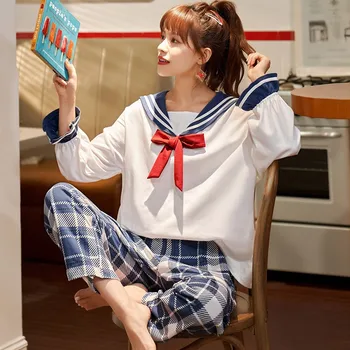 

Women Pajamas Suit Long Sleeve Autumn New 2PCS Sleep Set Intimate Lingerie Sleepwear Home Clothing Casual Homewear Pyjamas