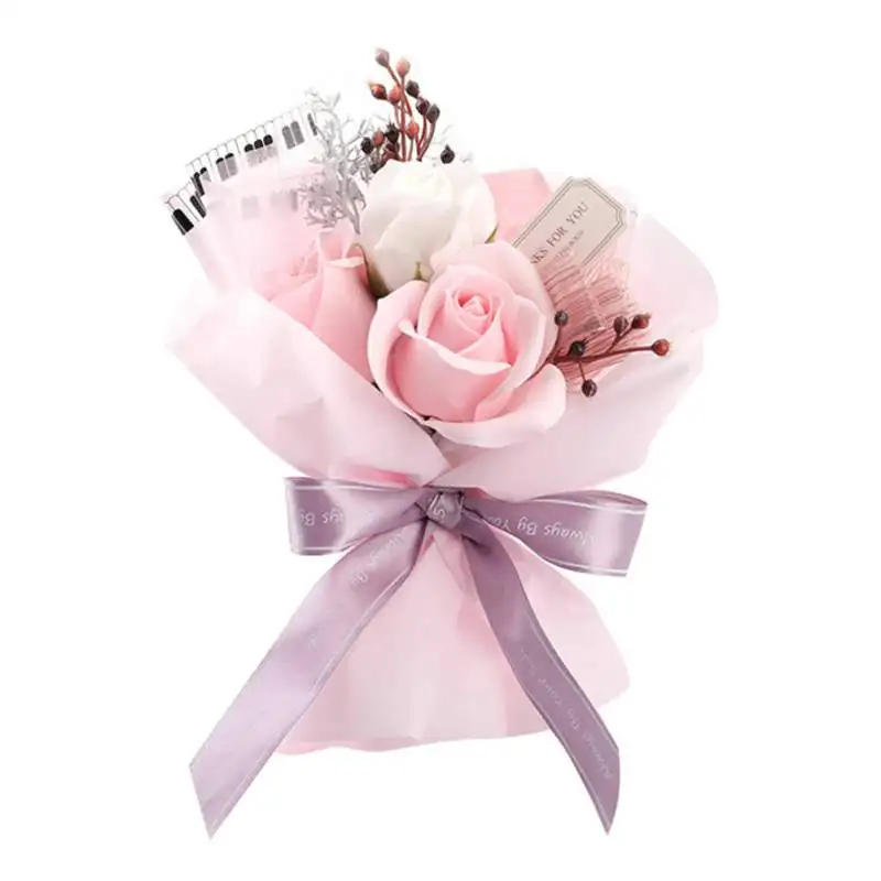 light pink Роза цветок с подарочной коробкой на день рождения, свадьбу, вечеринку, Роза для ванны, мыло для тела, цветок, подарок на день Святого Валентина, Лучший Букет роз - Цвет: light pink