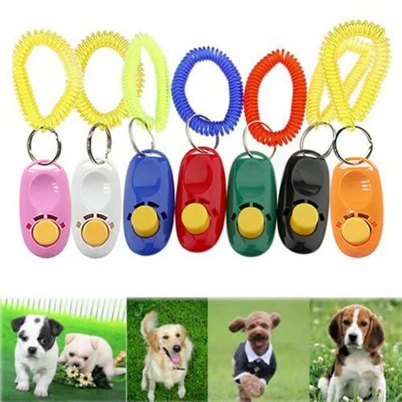 

Lot 10PCS Dog Training Clicker Pet Sound Trainer Click Toys Slient Obedience Whistle Pet Supplies Aid Guide Random Color