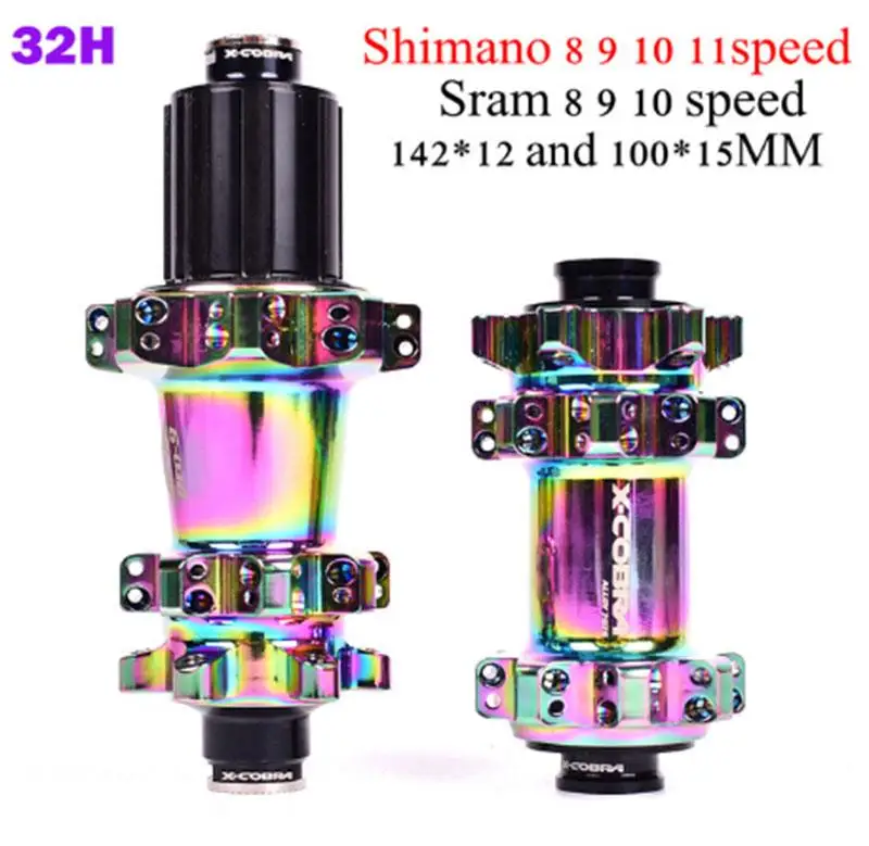 15X100 12X142mm Ступицы для горного велосипеда X-Cobra велосипедная ступица rainbow 144 клик ступицы 4 NBK подшипники кубики 32 отверстия 4 когти 8 9 10 11 скорость XD ступица - Цвет: 15X100 12X142mm