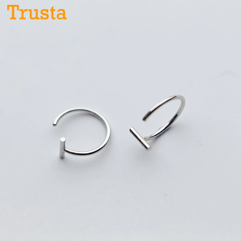 Trustdavis 100% 925 Твердые настоящие серебряные модные крошечные милые серьги гвоздики