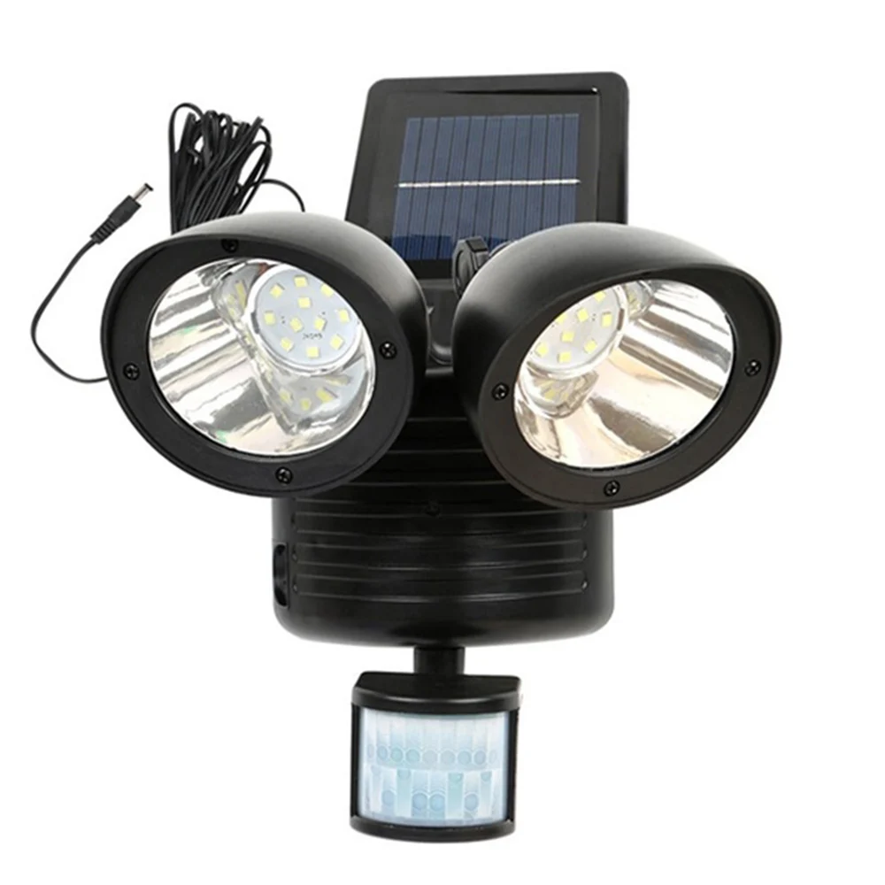 

22/42 LED Solar Light Double Head Human Body Motion Sensor Solar Lamp Outdoor Waterproof Pathway Emergency Spotlight