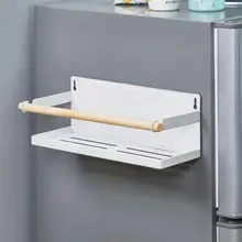 Однослойная кухонная стойка для холодильника, магнитная прямая присоска без ногтей, бумажная вешалка для полотенец, приправа, стойка для специй на холодильник