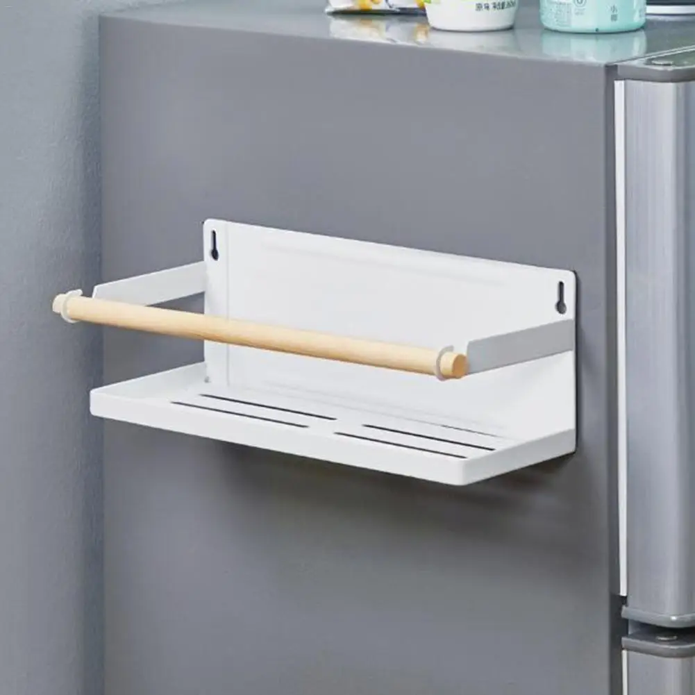 

Single-layer Kitchen Refrigerator Rack Magnetic Straight Suction Nail-free Paper Towel Seasoning Rack Refrigerator Spice Rack
