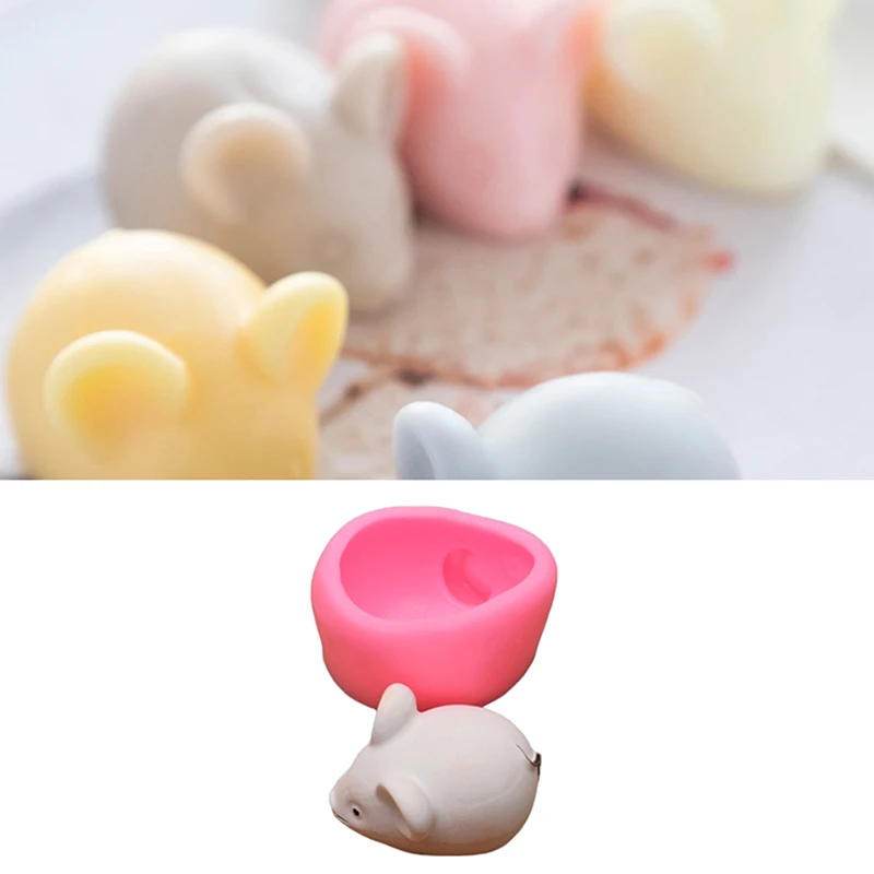 3D Cute Mouse Shape Silicone Candle Mold DIY Aromatherapy Plaster Molds Fondant Cake Baking Mould Handmade Soap Decoration | Дом и сад