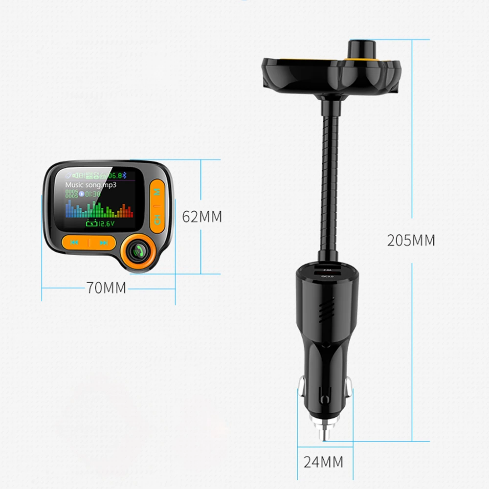 JINSERTA Surpport 64 Гб USB MP3 плеер автомобильный комплект громкой связи Bluetooth fm-передатчик QC3.0 быстрое зарядное устройство TF AUX аудио приемник