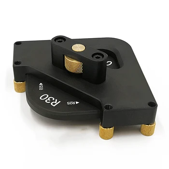 

4 in 1 Aluminium Alloy R15/R20/R25/R30 Router Table Corner Jig Radius Chamfer Profile Template Kits for Trimming Woodworking