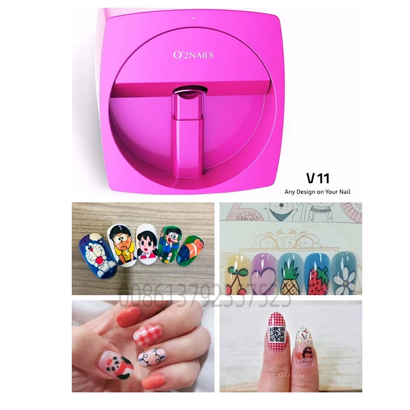 Новинка 2020 мобильный принтер для ногтей O2 V11 оборудование цветной печати на