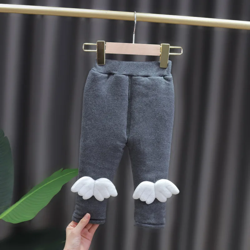 

2020 New Western Style Girl Child Pants Girl Baby Leggings Plus Velvet Thickening Spring Autumn And Winter Wear To Keep Warm