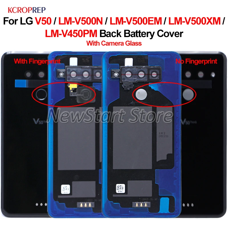 

For LG V50 Back Glass Battery Cover With Fingerprint Rear Door Case Housing For LG LM-V500EM LM-V500XM LM-V450PM Cover housing