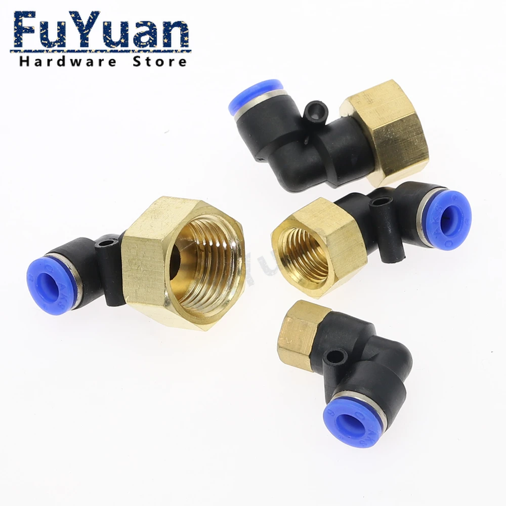 

PLF" Hose OD 4-12mm - Internal Thread M5'' 1/8'' 1/4'' 3/8'' 1/2'' Pneumatic Female Elbow Connector Tube Air Push In Fitting