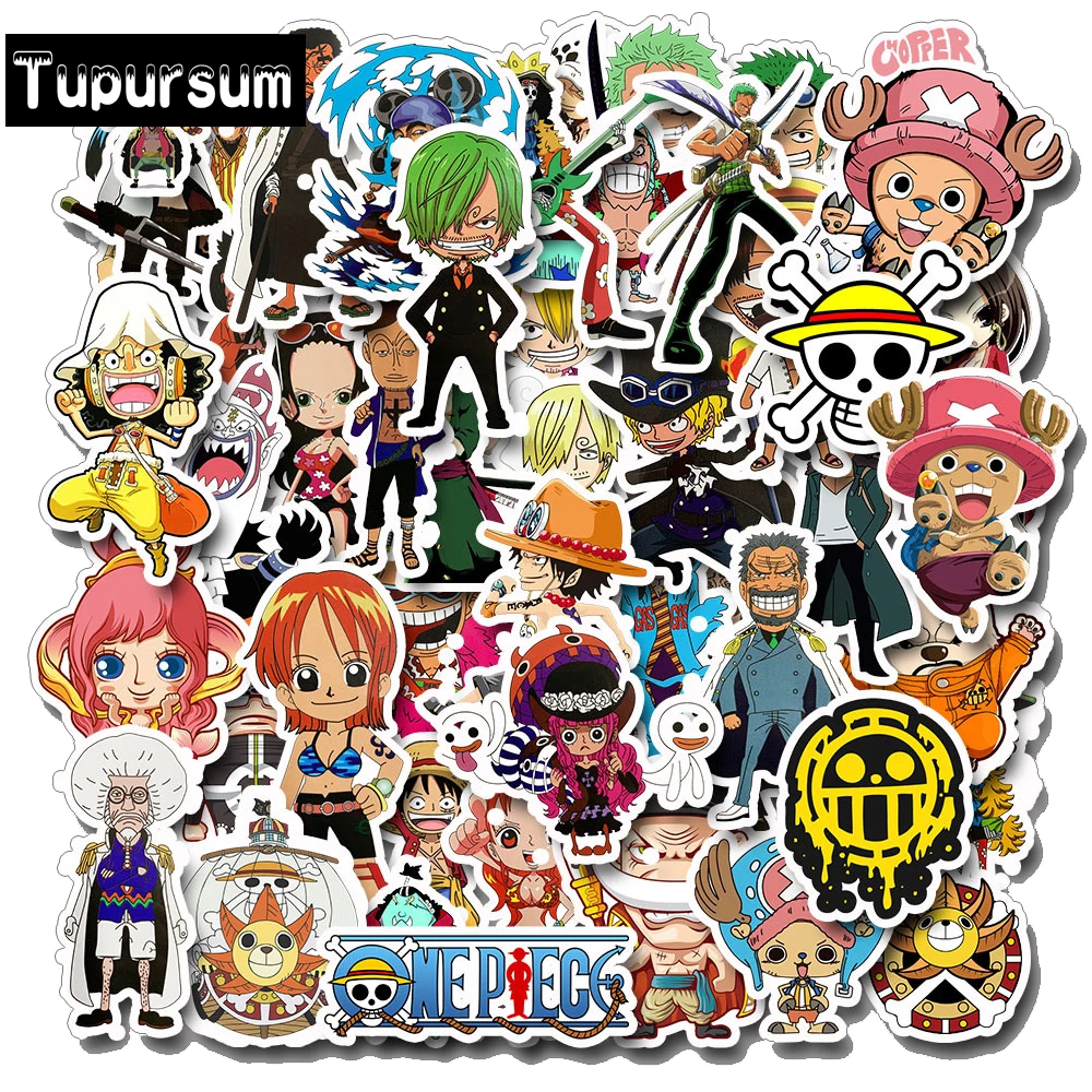 

50PCS Anime One PieceStickers For Snowboard PVC Laptop Luggage Car Fridge Decal Pad DIY Styling Vinyl Home Decor Pegatina