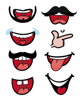 

8pcs/set NEW Face Mask Stickers Cute Lips Stickers Decorative Smile Decals Mask Pasters