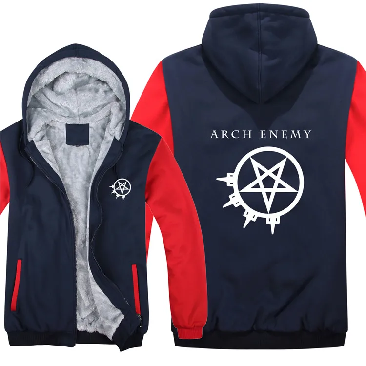 as picture Зимняя металлическая рок-группа Arch Enemy толстовки мужские модные пальто шерстяная подкладка куртка Arch Enemy толстовки с капюшоном HS-062 - Цвет: as picture