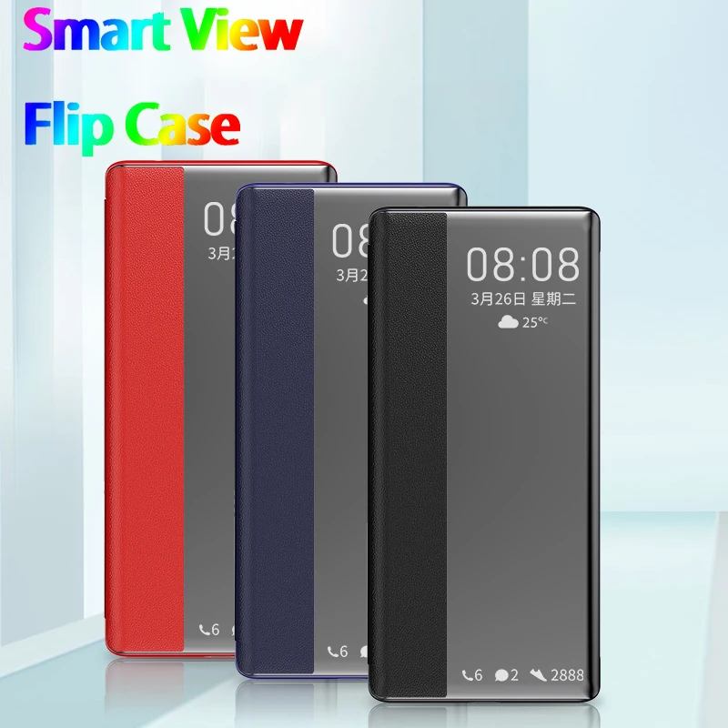 Роскошный чехол-книжка Smart View для OPPO A92020 A5 2020 A7 A8 A31 A5S кожаный чехол F11 Reno 2F Realme X2 Pro Z1