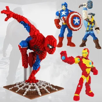 

bricks toy Marvel Spider man Iron Man Assemble Model decoration gift toys for children Early education Legoinglys
