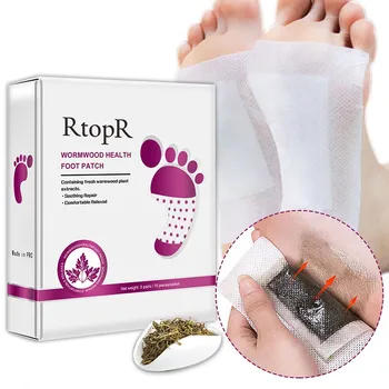 

Practical 5pairs / 10pieces box wormwood body detox foot patch can improve sleep quality and promote detoxification clean feet
