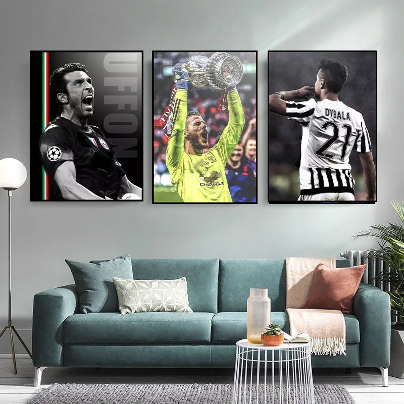 

France Germany Spain Football Poster Champion Football Player Print Picture Decorative Painting Bedroom Dorm Room Decor