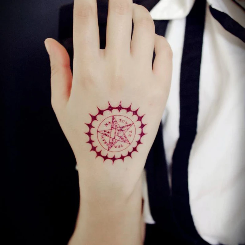 5 шт./компл. Забавный Аниме Черный Батлер Себастьян михаелис контракт косплей реквизит временная татуировка