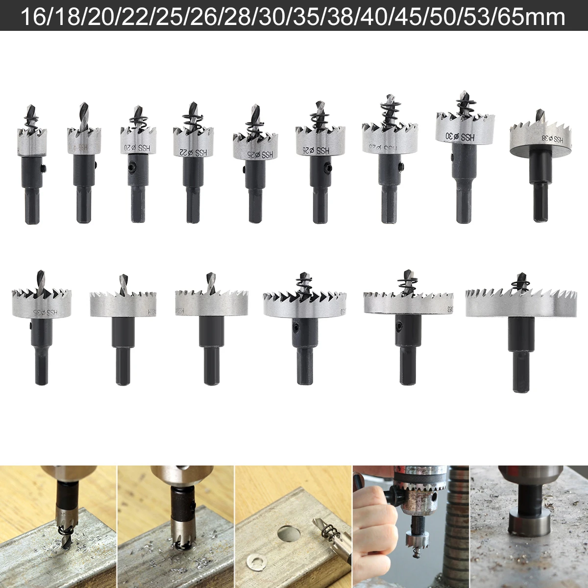 Cutting Thorn Design 45Mm Drill Bit Length 25Mm Drill Hole Drill Bit Set 28Mm Shank Length 4Pcs for Diy Woodworking for Industry Wood Drilling Bit 