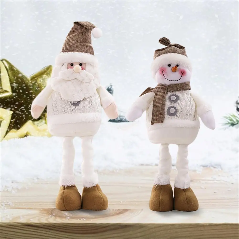 

New Christmas Doll Santa Claus Figurine Decorative Snowman Telescopic Doll Ornament New Year Christmas Gift Doll Decoration