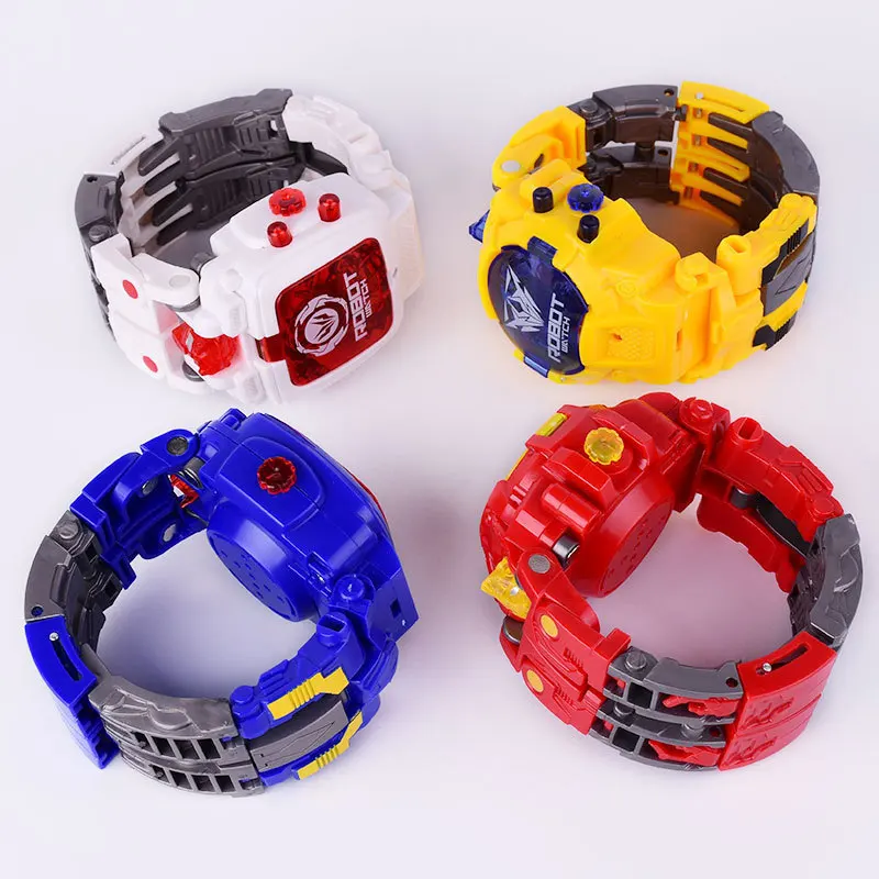 

Children Cool Transformation Watch Cartoon Transformation Toy Jingang Robot Electronic Watch Toy Hot Sales
