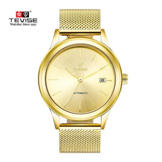 

Brand Automatic Mechanical Watches TEVISE Casual WaterProof Mesh Steel Female Clock Self-Winding Wristwatch Relojes Para Mujer