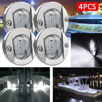 

4pcs 1pcs DC 12V Marine Boat Transom LED Stern Light Round Stainless Steel Cold LED Tail Lamp Yacht Accessories Waterproof