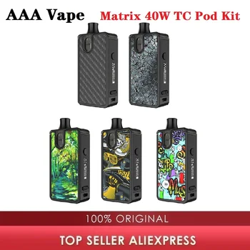 

Original AAA Vape Matrix 40W TC Pod Kit 1100mAh Battery & 0.69" OLED Screen & MTL Dual & DL Mesh Coil Ecig Vape kit vs Drag X