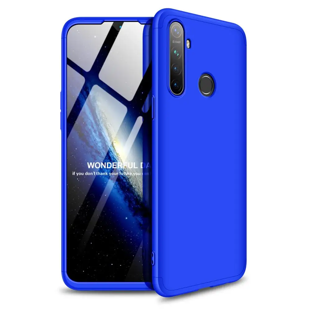 Blue TeppKa для OPPO Realme 5 pro Чехол для телефона 360 полная защита чехол 3 в 1 матовая пластиковая жесткая задняя крышка для realme 3 pro Q - Цвет: Blue