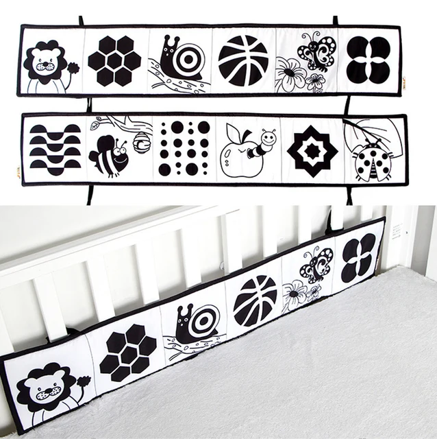 Baby Book Soft Cloth Books Black and White Animal Rattles Newborn Early Learning Develop Cognize Toys Montessori Kids Quiet Book 4