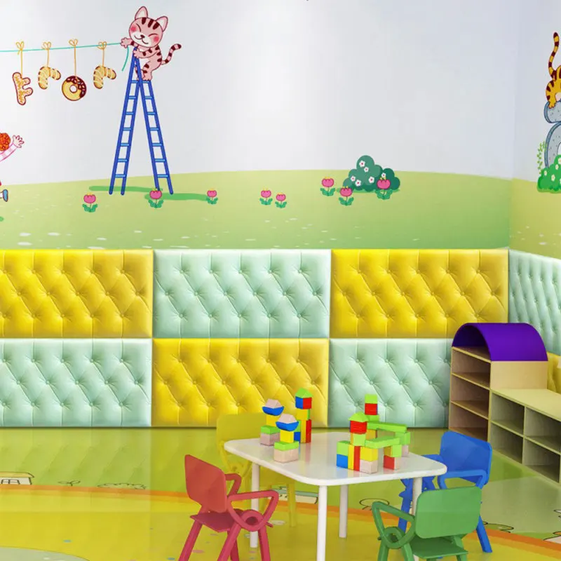  Acolchado de pared 3D anticolisión para niños, tapete protector  de pared suave, impermeable, autoadhesivo, calcomanías de pared de  seguridad para dormitorio de niños y sala de juegos (color blanco + gris