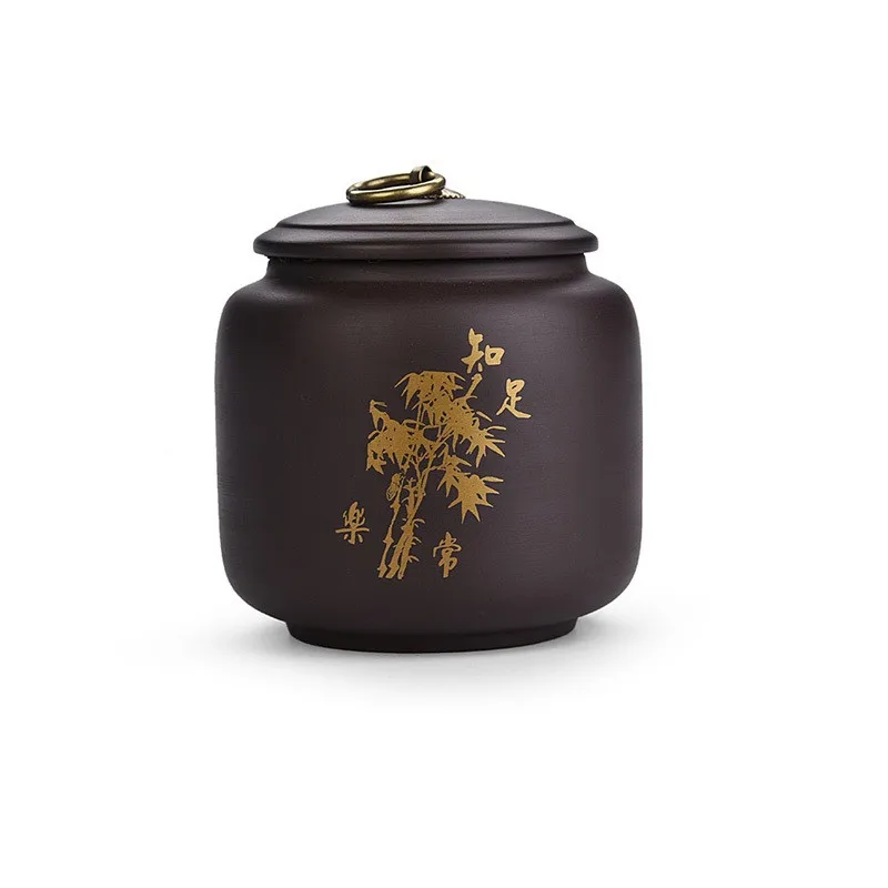 

Chinese Traditional Tea Storage Container Spices Storage Box Purple Clay Coffee Caddy Sugar Salt Tank Sealed Kitchen Jar Bottle