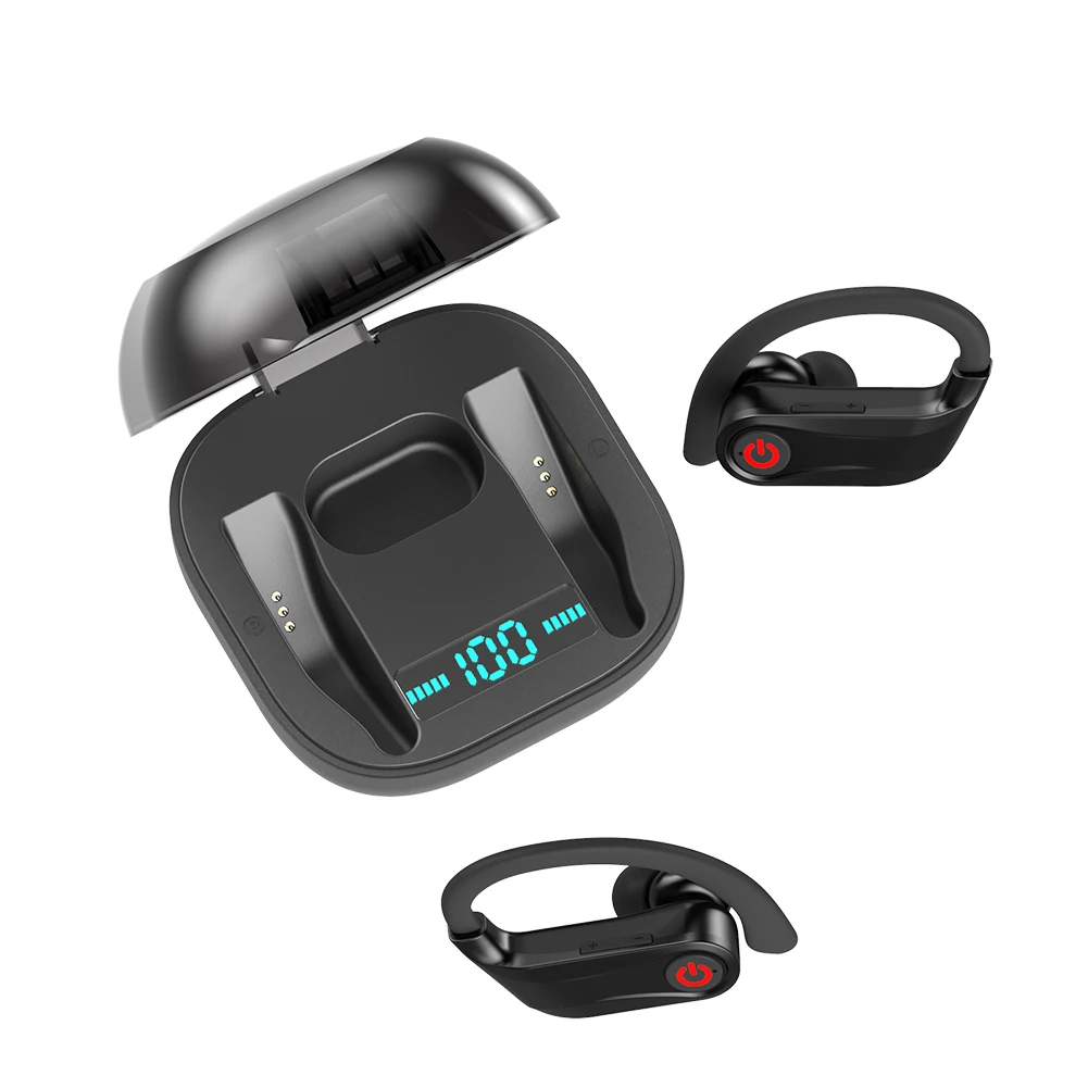 Q62 TWS Bluetooth 5,0 гарнитура беспроводной цифровой дисплей водонепроницаемый беспроводной бинауральные металлические наушники спортивные наушники с микрофоном