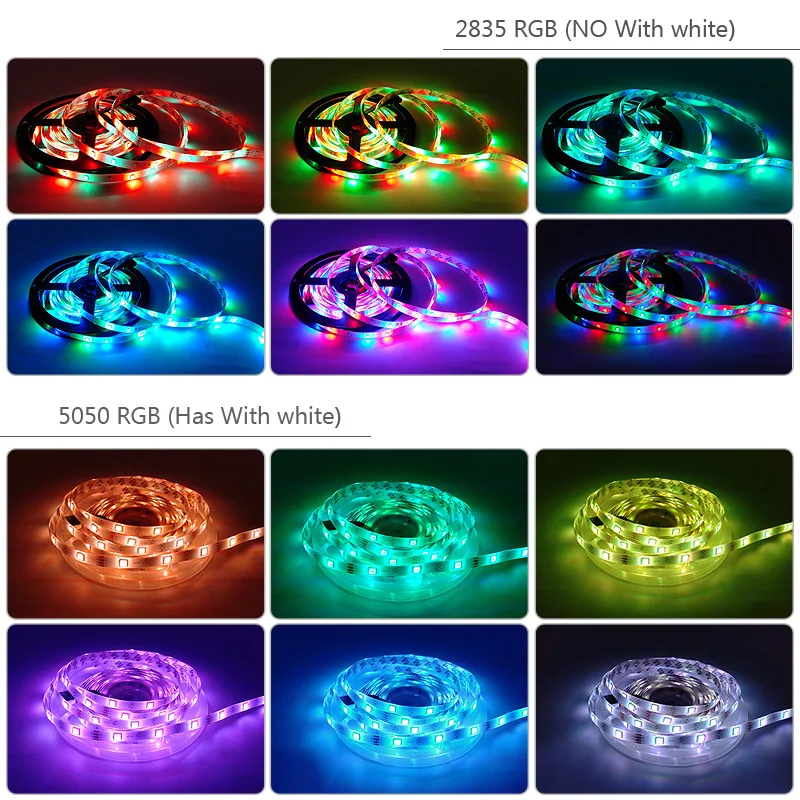 Цветная (RGB) Светодиодные ленты 5050 SMD 2835 LED Цвет изменение светильник звонки по