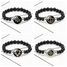 48pcs/lot Handmade Freemason Beads Bracelets 10 patterns Masonic Handchain Free Mason Wholesale Mixorder