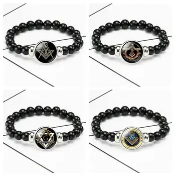 

48pcs/lot Handmade Freemason Beads Bracelets 10 patterns Masonic Handchain Free Mason Wholesale Mixorder