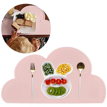 

Kid Placemat for table Cloud Placemat Kids Plate Mat Food Grade Silicone Table Pad Waterproof Heat Insulation Children Placemat