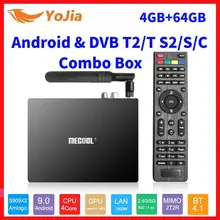 Mecool K7 Smart tv Box Android 9,0 DVB-T2/S2/C четырехъядерный процессор Amlogic S905X2 4 Гб ОЗУ 64 Гб ПЗУ 4K 2,4/5G двойной wifi 1000 м телеприставка