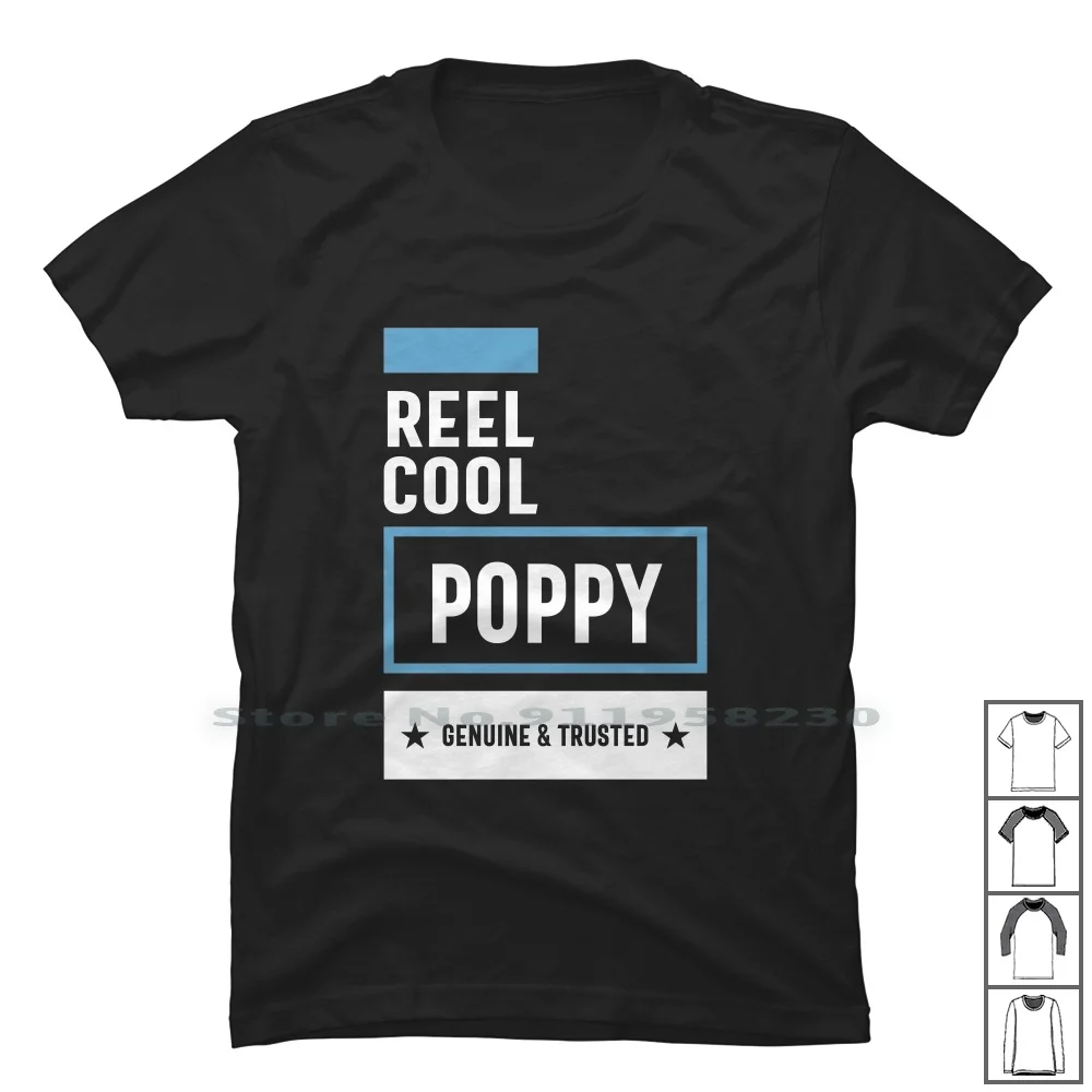 Reel Cool Poppy T Shirt 100% Cotone Nonno Padre Poppy Reel Pop Eel Day Ps Op