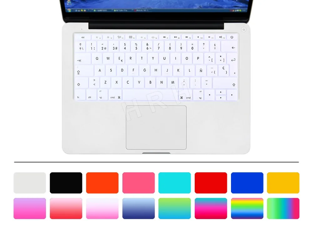 HRH EU, испанская клавиатура, силиконовый чехол для Mac Pro 13, новинка, A1708(версия, без сенсорной панели) и для Macbook 12 дюймов, A1534