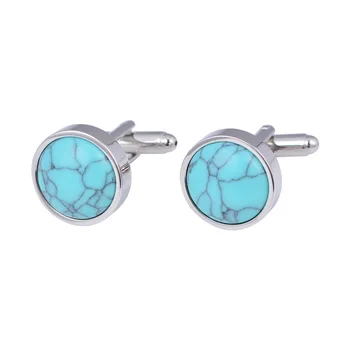 

Copper Cufflinks Spot Mixed Batch High-End round Turquoise Fashion French
