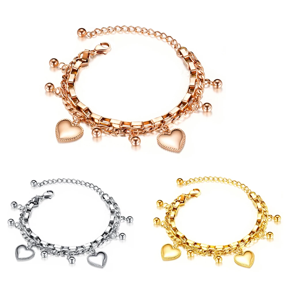 Braccialetto Bohémien Multistrato In Pelle Con Cuore E Strass, Accessorio Cowgirl Donna, Regalo Compleanno - 2