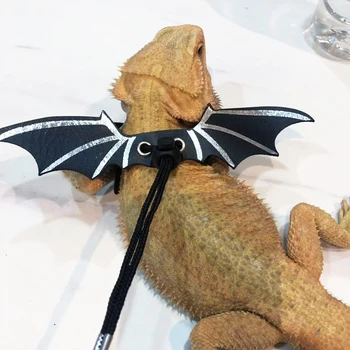 

3 Sizes Adjustable Reptile Lizard Leather Harness Leash Light Soft Fashion Lizard Reptiles Amphibians Other Small Pet Animals