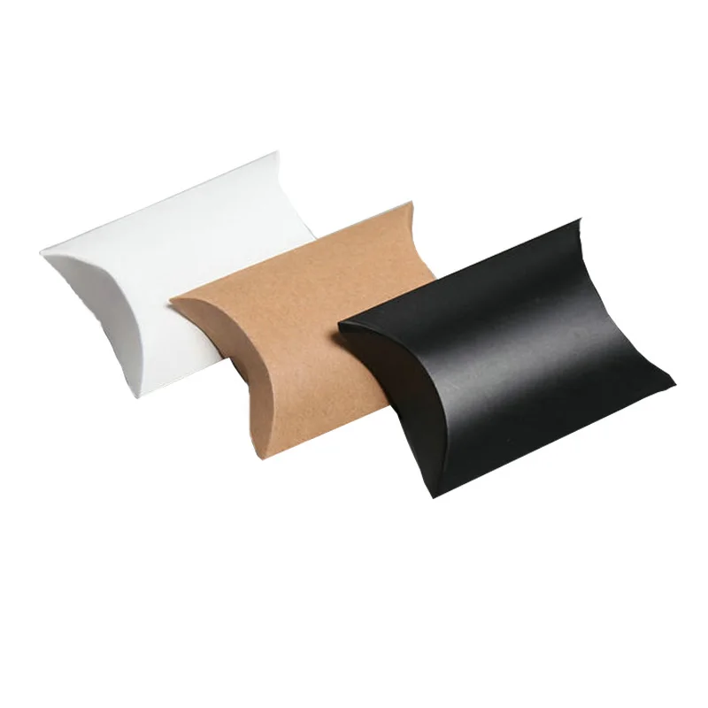 50/100 Stück Geschenkbox, Verpackungsbox, Kissenform, Süßigkeitenbox, Tasche, DIY, Hochzeit, Party, Gastgeschenk, Kraftpapierbox, Geburtstagszubehör