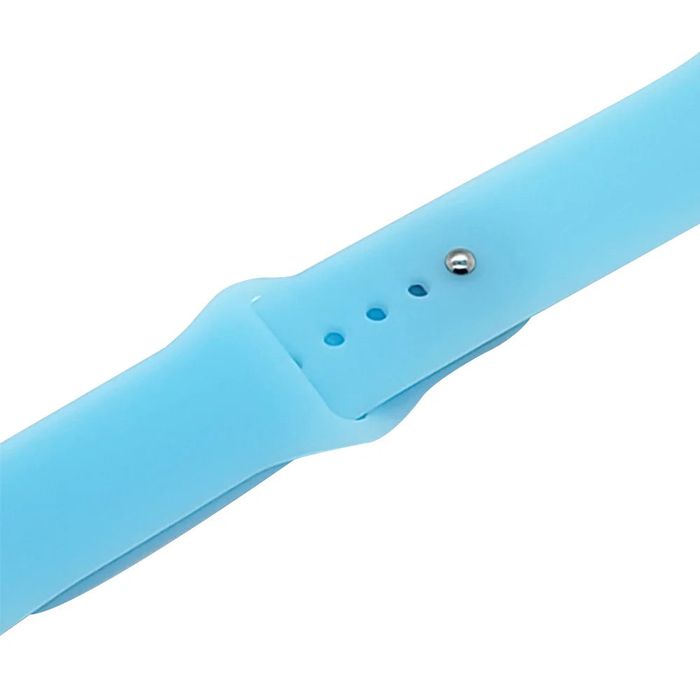 Light Blue Watchband Силиконовый спортивный ремешок для Apple Watch 4, 3, 2, 1, 38, 40, 42, 44 мм, модный сменный Браслет iWatch Series 4, 3, 2, 1 - Цвет ремешка: Light Blue Watchband