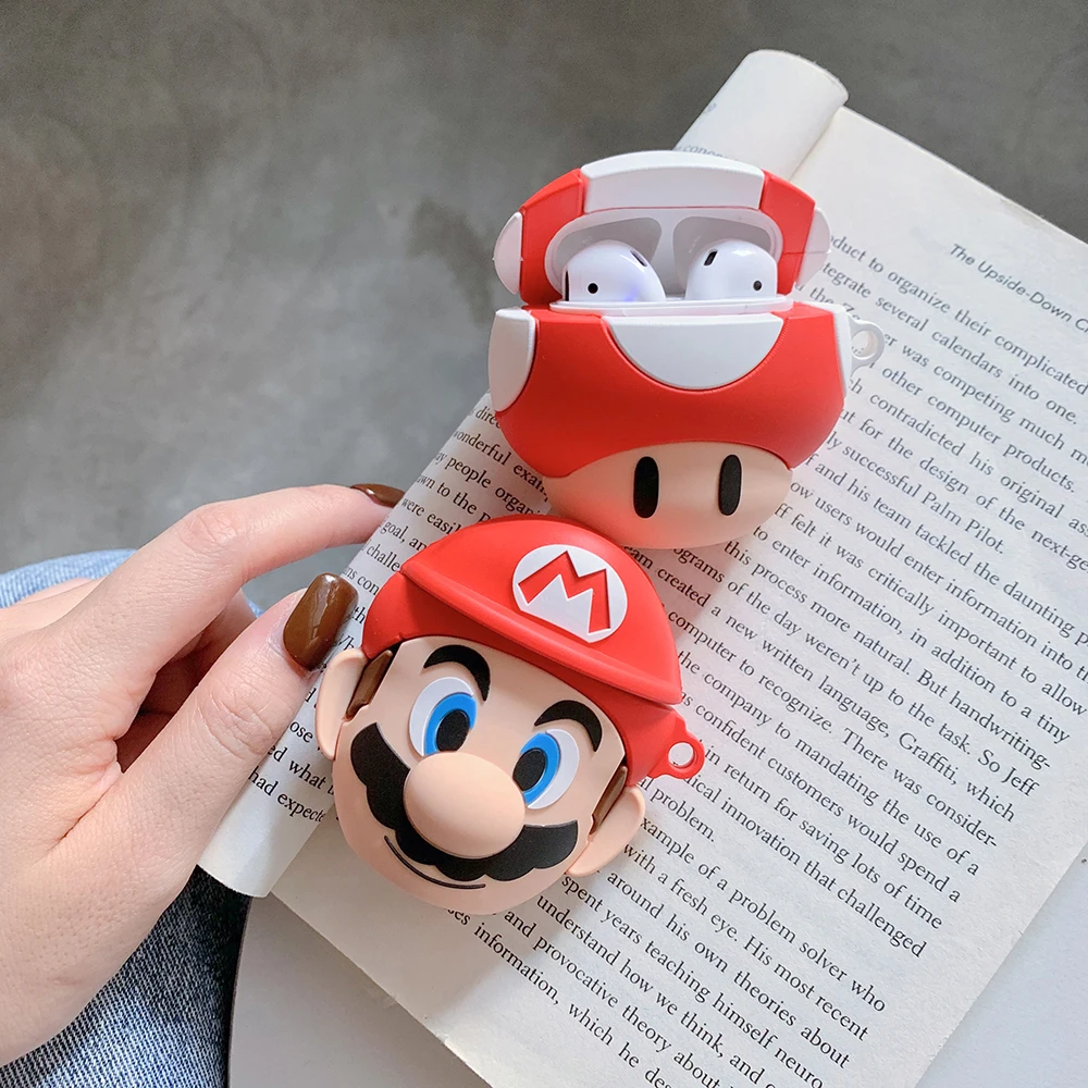 LinXiang 3D Супер Марио игры милый Гриб беспроводной Bluetooth наушники силиконовый защитный чехол для Apple Airpods 1 2